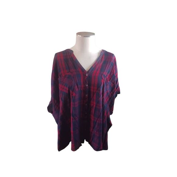 Torrid 6 lightweight button down Casual Plaid plus size - Picture 1 of 3